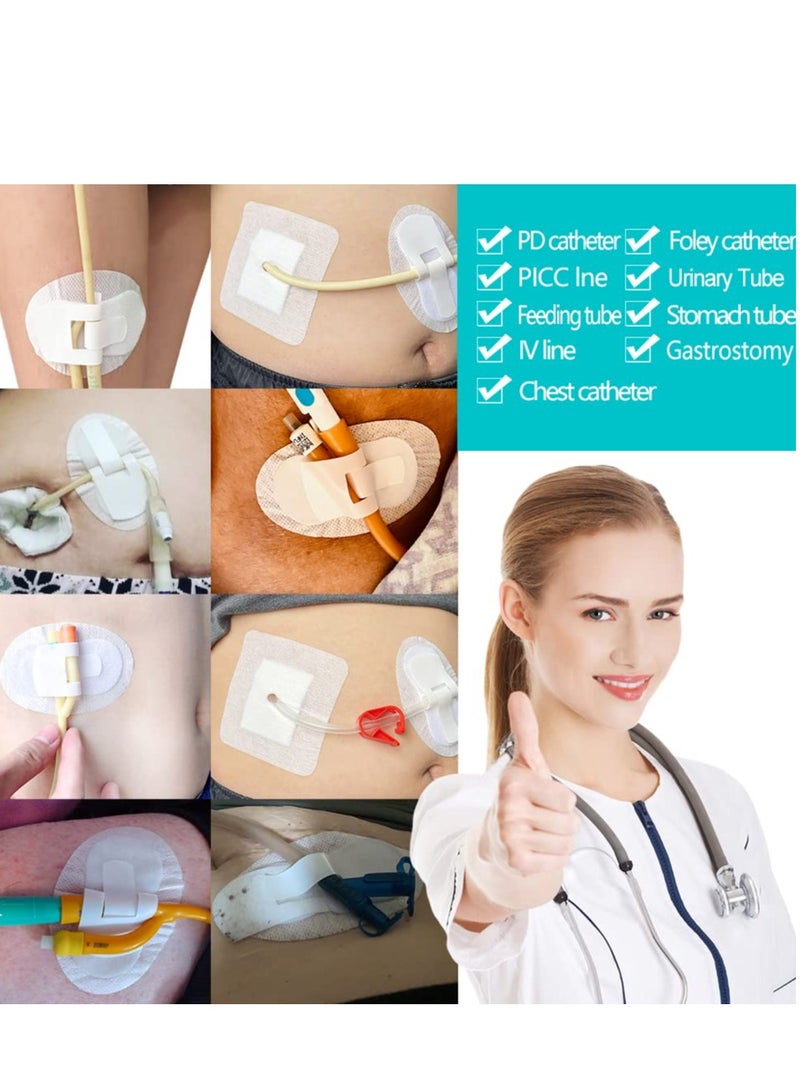 Catheter stabilization Device, 5 Pack Catheter Stabilization Device Feeding Tube Holders PD Dialysis Patch, Adhesive Bandages, Feeding Tube Supplies