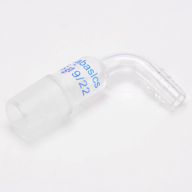 Labasics Glass Bent Inlet Adapter with 19/22 Male Glass Joint and 8mm Hose Connection Lab Glassware (19/22 Joint) - Image 5
