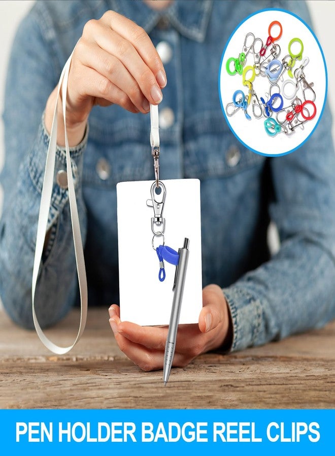 Binxus 20 Pcs Colorful Silicone Pen Holder Clip, Badg Pen Clip with Lobster Clasp, Nurse Supplies, RN Badge Buddy, Badge Reel Accessories - Image 5