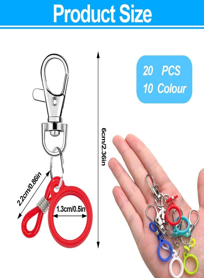 Binxus 20 Pcs Colorful Silicone Pen Holder Clip, Badg Pen Clip with Lobster Clasp, Nurse Supplies, RN Badge Buddy, Badge Reel Accessories - Image 2