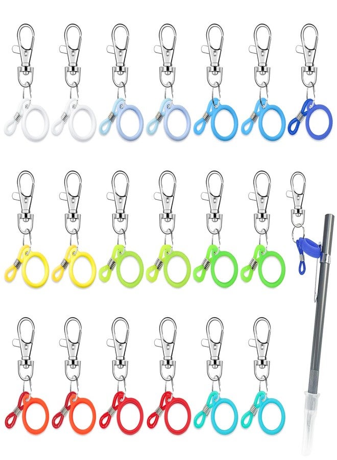Binxus 20 Pcs Colorful Silicone Pen Holder Clip, Badg Pen Clip with Lobster Clasp, Nurse Supplies, RN Badge Buddy, Badge Reel Accessories - Image 1
