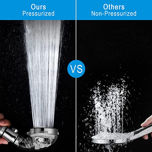Vacto High Pressure Handheld Shower Head with Filter, Shower Head Kits with Hose and Bracket, Hard Water Softener Water Purifying Filtered Showerheads with Filter Beads - Image 4