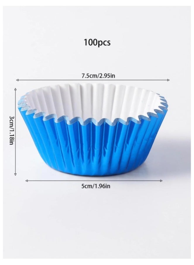 Crinkle Muffin Cupcake Baking Cups Disposable High Temperature Oven Baking Cups for Birthday, Wedding, Holiday and Party 100 pcs  - Image 3