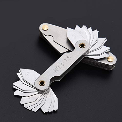 Together-life 5Pcs Stainless Steel Radius Gauge, Portable Concave Convex External Internal Arc Measuring Tool Radius Fillet Gauge Set R0.3-1.5mm/ R1-6.5mm/ R7-14.5mm/ R15-25mm/ R25-50mm - Image 4