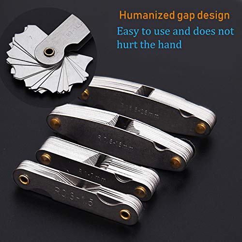 Together-life 5Pcs Stainless Steel Radius Gauge, Portable Concave Convex External Internal Arc Measuring Tool Radius Fillet Gauge Set R0.3-1.5mm/ R1-6.5mm/ R7-14.5mm/ R15-25mm/ R25-50mm - Image 3