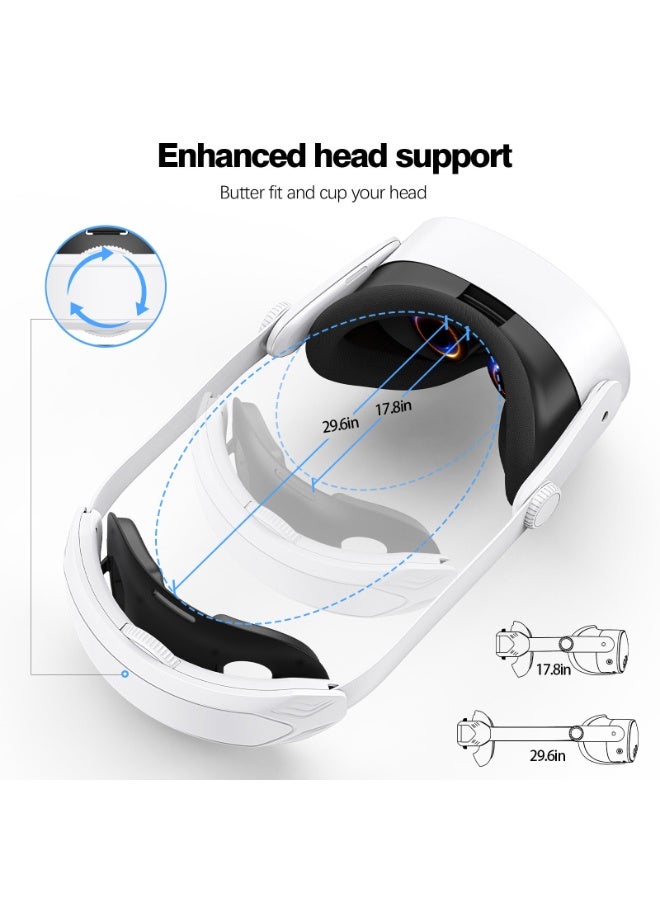 كينجمازي حزام الرأس لميتا كويست 3S / كويست 3 / كويست 2 حزام الرأس ، استبدال حزام النخبة الراحة القابلة للتعديل ، اكسسوارات سماعة الواقع الافتراضي حزام الدعم المحسن والراحة والحد من الضغط - Image 4