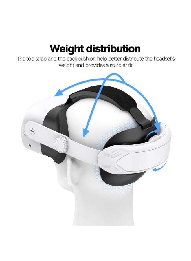 كينجمازي حزام الرأس لميتا كويست 3S / كويست 3 / كويست 2 حزام الرأس ، استبدال حزام النخبة الراحة القابلة للتعديل ، اكسسوارات سماعة الواقع الافتراضي حزام الدعم المحسن والراحة والحد من الضغط - Image 2