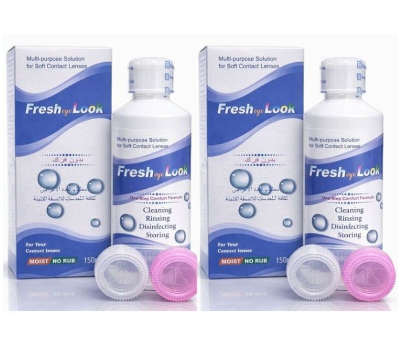فريش محلول فريش آي لوك متعدد الأغراض للعدسات اللاصقة اللينة، 150 مل، قطعتان - Image 3