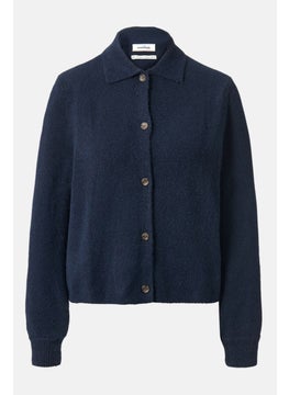 Tchibo Women Long Sleeve Knitted Cardigan, Navy Blue  - Image 3