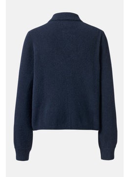 Tchibo Women Long Sleeve Knitted Cardigan, Navy Blue  - Image 2