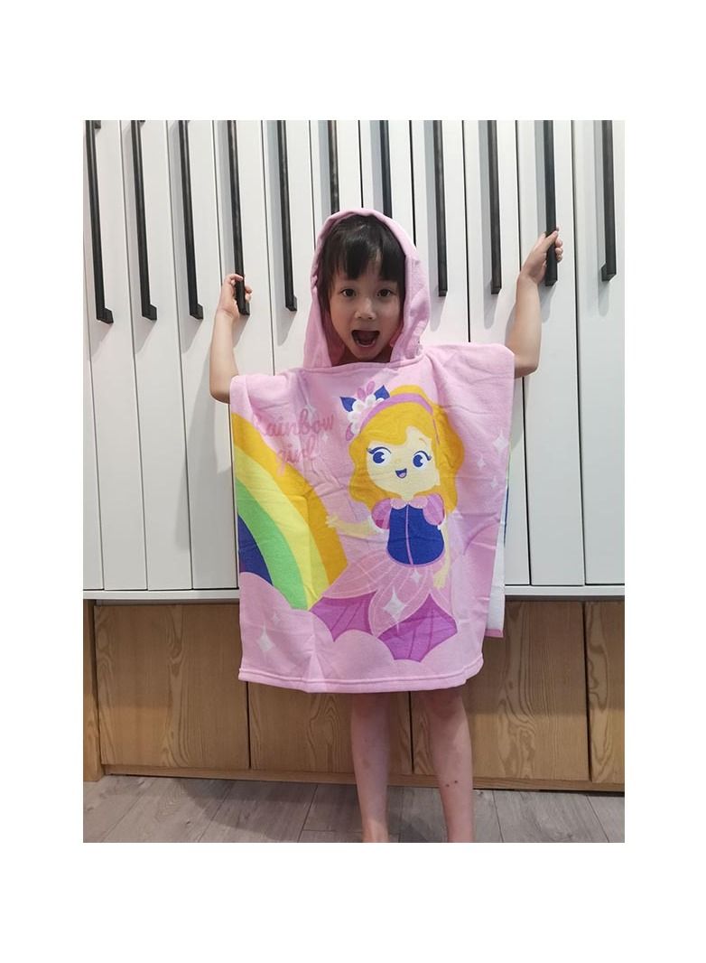 Loquat With Hood Coral Fleece Cloaks Bath Towel