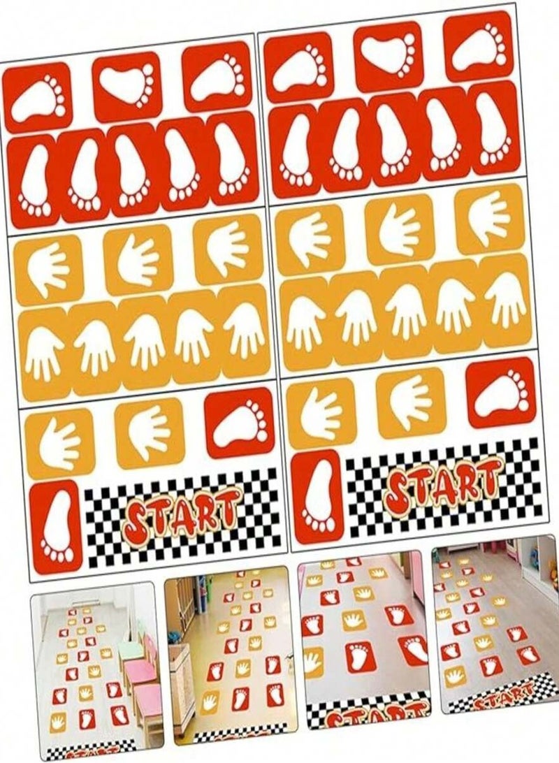 3-Piece Set of Colorful Hand and Footprint Floor Stickers – Fun and Educational PVC Decals for Kids' Rooms, Classrooms, and Home Décor, Perfect for Interactive Play and Learning, Self-Adhesive and R  - Image 3