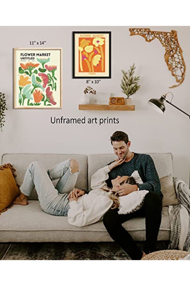 LIYAOLI Flower Market Poster 11 x 14 inch Set of 6 Unframed Boho Art Prints Danish Pastel Flower Prints Colorful Floral Wall Decor for Living Room Bedroom office Decoration (11x14'', Flower) - Image 2