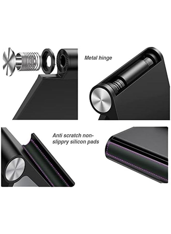 Cell Phone Stand For Desk Adjustable Desktop Phone Holder Compatible With Iphone 13 12 Pro Max 11 Se Xs Xr 8 Plus 6 7 Samsung Galaxy Note20 S20 S10 S9 S8 Black