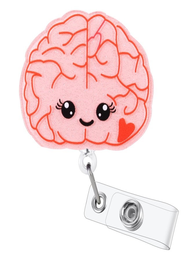 BVIIE Funny Brain Badge Reel, Neurosurgery ID Name Badge Holder with Retractable Clip, Cute Badge Clip for Psychiatry Neuroradiology Tech Sleep Medicine Doctor RN CNA LPN LVN Medical Worker Nursing Student - Image 1