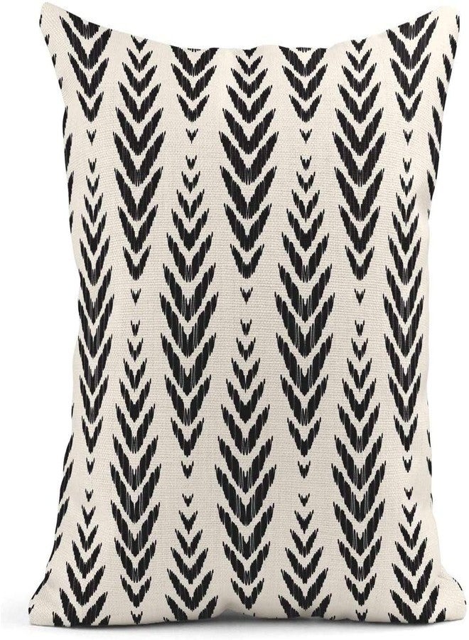 ArtSocket Set of 4 Throw Pillow Covers Ikat Tribal and Boho Ethnic Herringbone for Ideas Chevron Decor Linen Pillow Cases Home Decorative Square 20x20 Inches Pillowcases - Image 3
