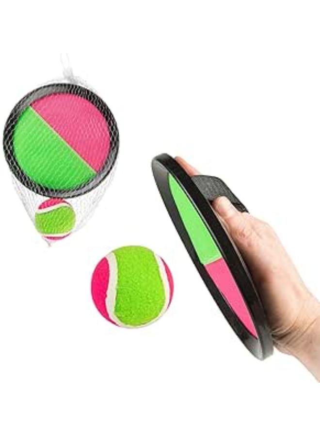 Smart-Planet Velcro Game Set for Children - Catch Ball Game for Summer Holidays and Leisure Velcro Ball with Velcro Plate for Catching - Beach Game for Family 