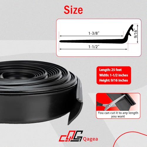 Qagea ختم مساحات السلايد أوت RV 1-1/2" R854056 ختم مطاطي أسود للسلايد أوت (يعلق) 25'. - Image 3