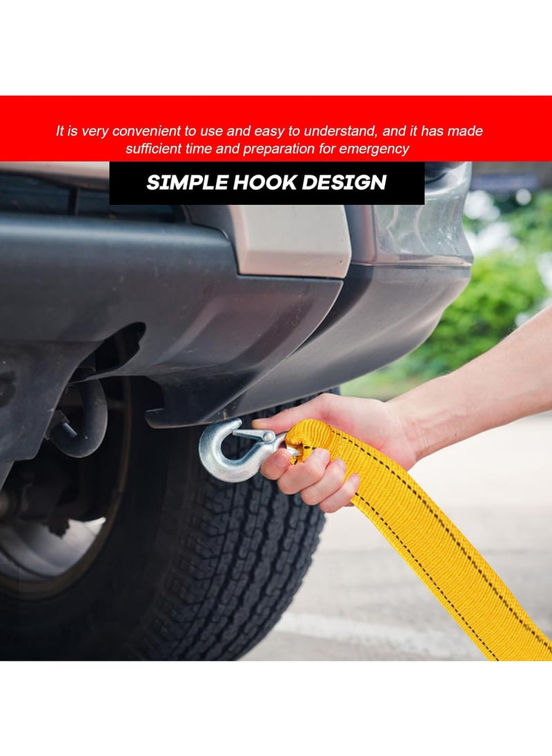 RATSAW Car Towing Strap, Heavy Duty Thickened Tow Rope, Recovery Strap with 2 Hooks, Emergency Trailer Towing Belt, Winch Rope for Car Rescue, Offroad Vehicle, Truck, SUV 5M 8 Tons  - Image 4