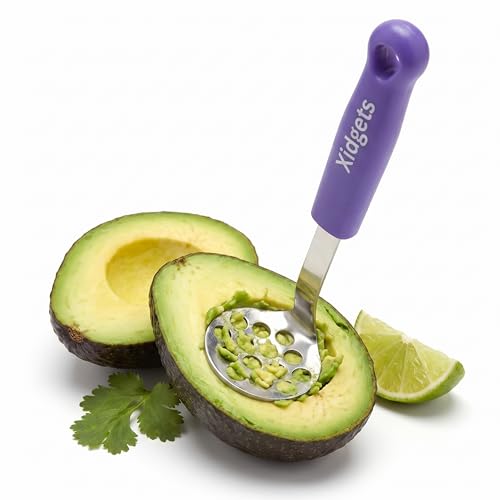 Xidgets Mini Avocado Masher, Small Potato masher. Heavy Duty, Kitchen Utensil. Stainless Steel, Tiny Masher, Compact Mini smasher for Avocado - Effortless Guacamole Preparation, Dishwasher Safe (Plum Purple) - Image 1