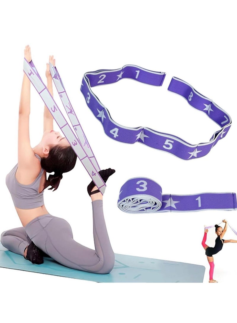 SportQ Ultimate Pro Premium Yoga Belt Natural Strap 8 Stretch Loops, Elastic Bands with Loops, Elastic Leg Extension Belt for Yoga, Flexibility for Therapy, Pilates, Yoga, Dance - Image 1