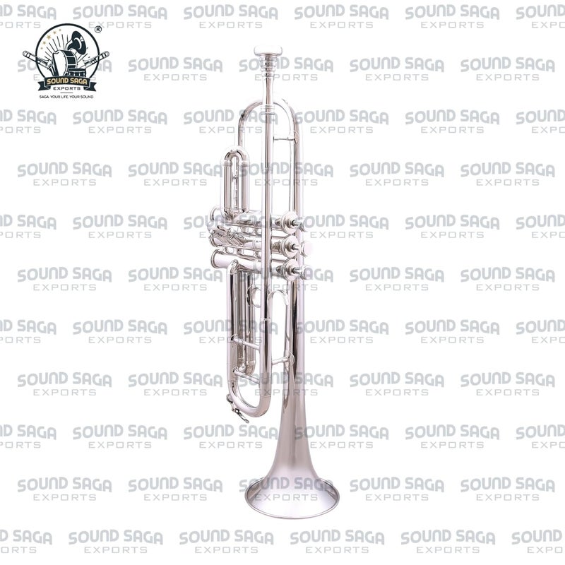 SOUND SAGA ® ND Model Trumpet With All Accessories Including Mouthpiece & Bag. (SILVER) - Image 3