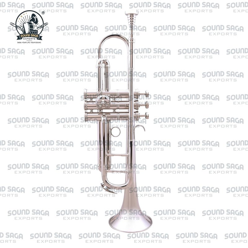 SOUND SAGA ® ND Model Trumpet With All Accessories Including Mouthpiece & Bag. (SILVER) - Image 2