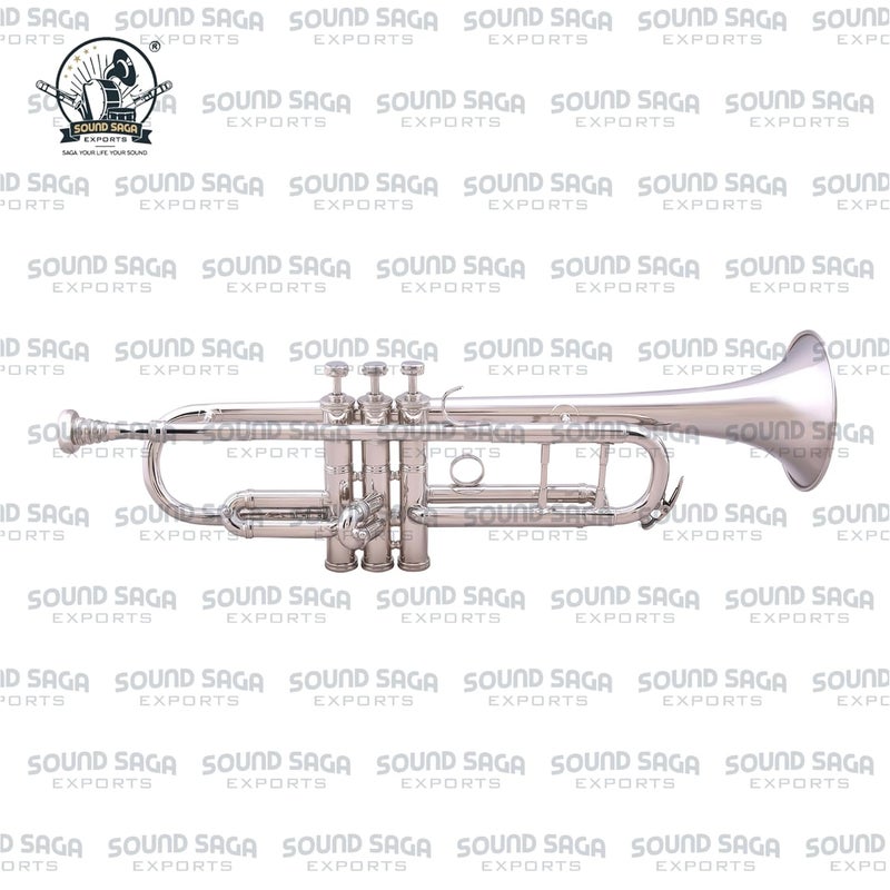 SOUND SAGA ® ND Model Trumpet With All Accessories Including Mouthpiece & Bag. (SILVER) - Image 5