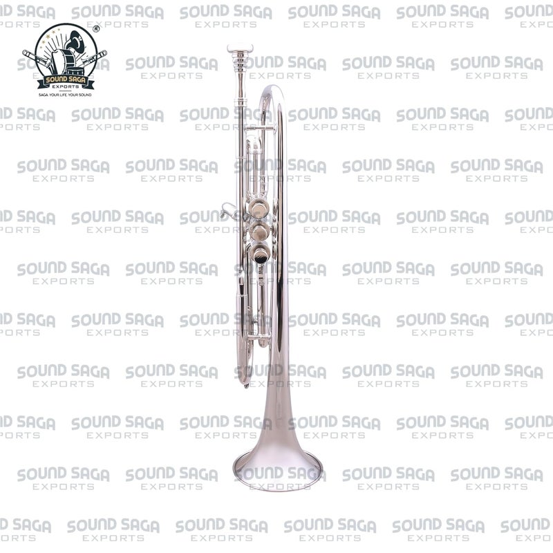 SOUND SAGA ® ND Model Trumpet With All Accessories Including Mouthpiece & Bag. (SILVER) - Image 4