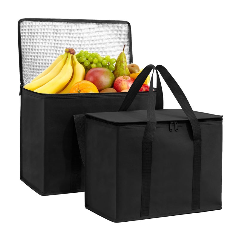 Carrywell Not Made In China Insulated Reusable Grocery Bags Catering and Delivery Bag For Hot and Cold Food Collapsible Thermal Tote For Doordash