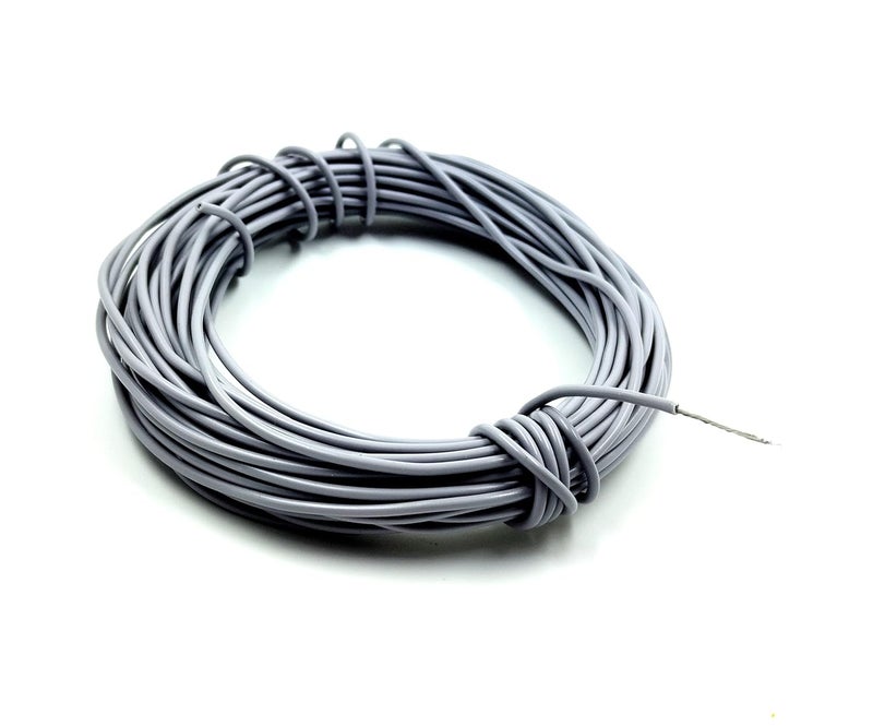 INVENTO 30mtr 20 AWG 05 sqmm 15A Tinned Copper PVC Wire Flexible Grey Cable 17mm Dia High Temperature for DIY - Image 1