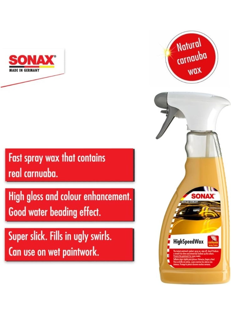 SONAX High Speed Wax Spray - 500mL Quick Wax Polish for Cars, Instant Shine & Protection, Easy Spray-On, Wipe-Off Formula - Image 2