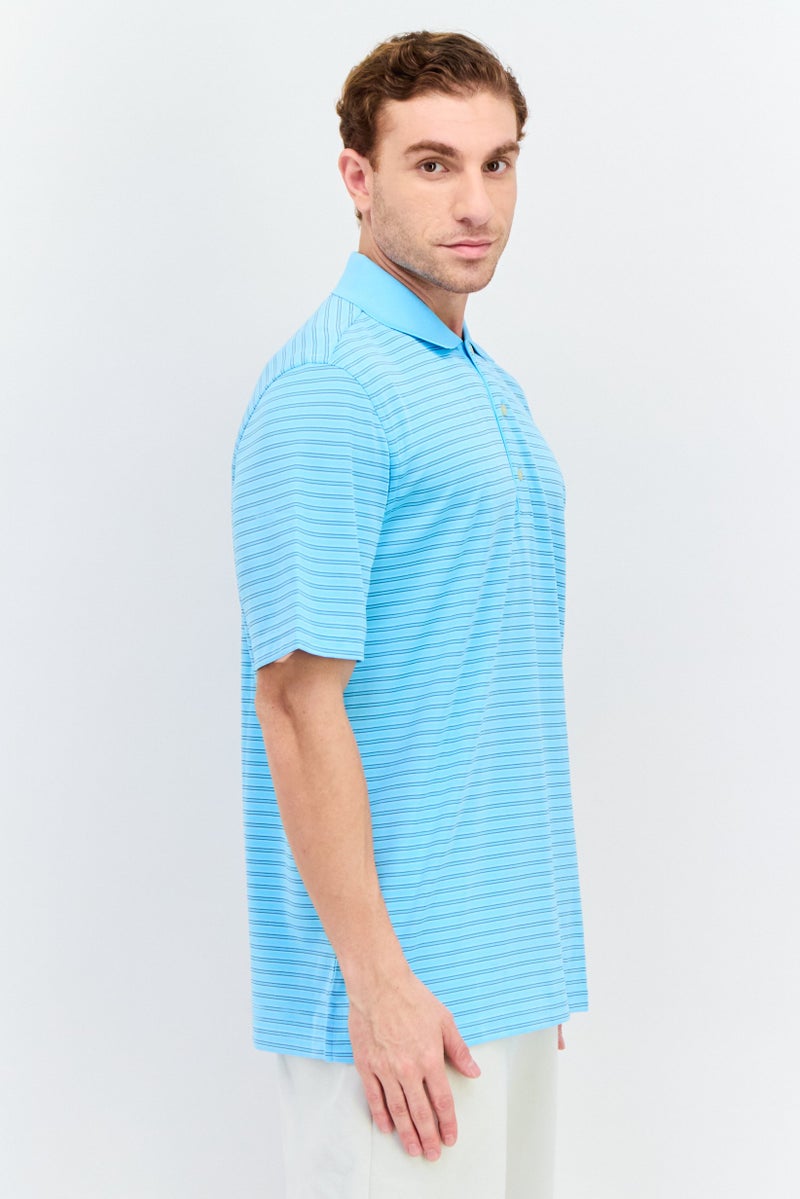 Greg Norman Men Sportswear Fit Short Sleeve Outdoor Polo Shirt, Sky Blue - Image 2