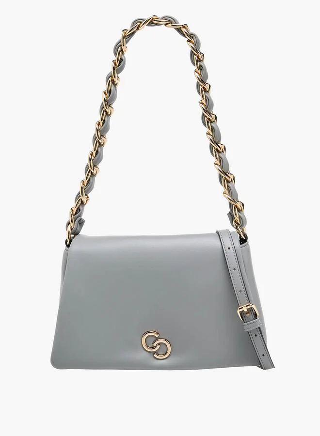 سيليست حقيبة كتف بنقوش مع سلسلة