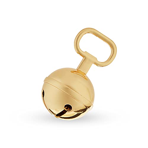 Twine Gold Jingle Bell Bottle Opener Holiday Beer Bottle Opener Christmas Beer Gift Gold Set of 1 3 Inches - Image 1