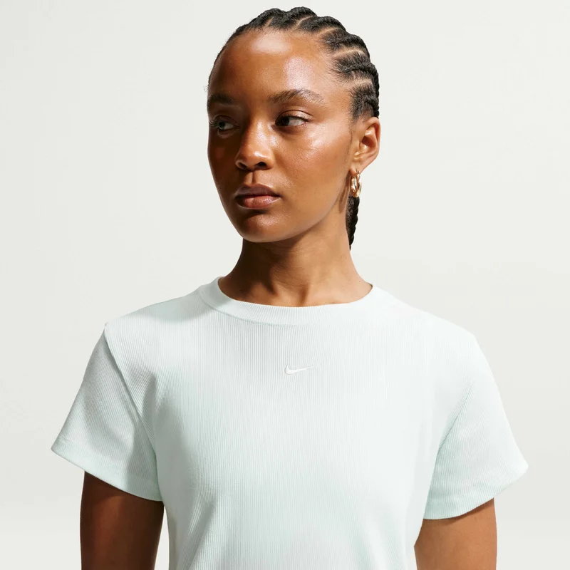 Nike Green Women's Sportswear Ribbed T-Shirt for Women | Best Price UAE