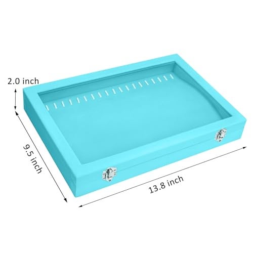 Vicoter Velvet Necklace Display Jewelry Tray 20 Hook Necklace Tray Necklace Pendant Jewelry Tray for Women and Girls - Image 2