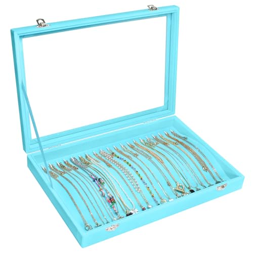 Vicoter Velvet Necklace Display Jewelry Tray 20 Hook Necklace Tray Necklace Pendant Jewelry Tray for Women and Girls - Image 1