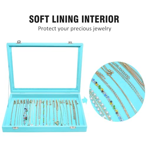 Vicoter Velvet Necklace Display Jewelry Tray 20 Hook Necklace Tray Necklace Pendant Jewelry Tray for Women and Girls - Image 3