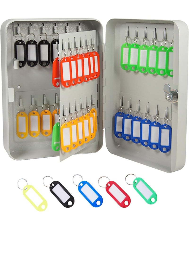 RENOVO Metal Key Box 93 Key Steel Key Cabinet Wall Mount Storage Box Organizer Key With Tag Assorted Color Plastic - Image 5