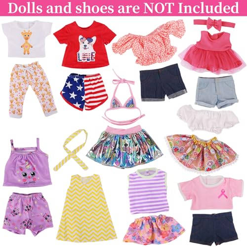 K. T. Fancy KT Fancy 10 Sets American 18 Inch Doll Clothes and Accessories Include Doll Clothing Dress Fit for 18 inch Dolls No Doll - Image 5