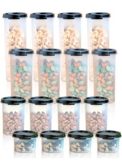 Tupperware Oval Round Black Set of 16 Esc 