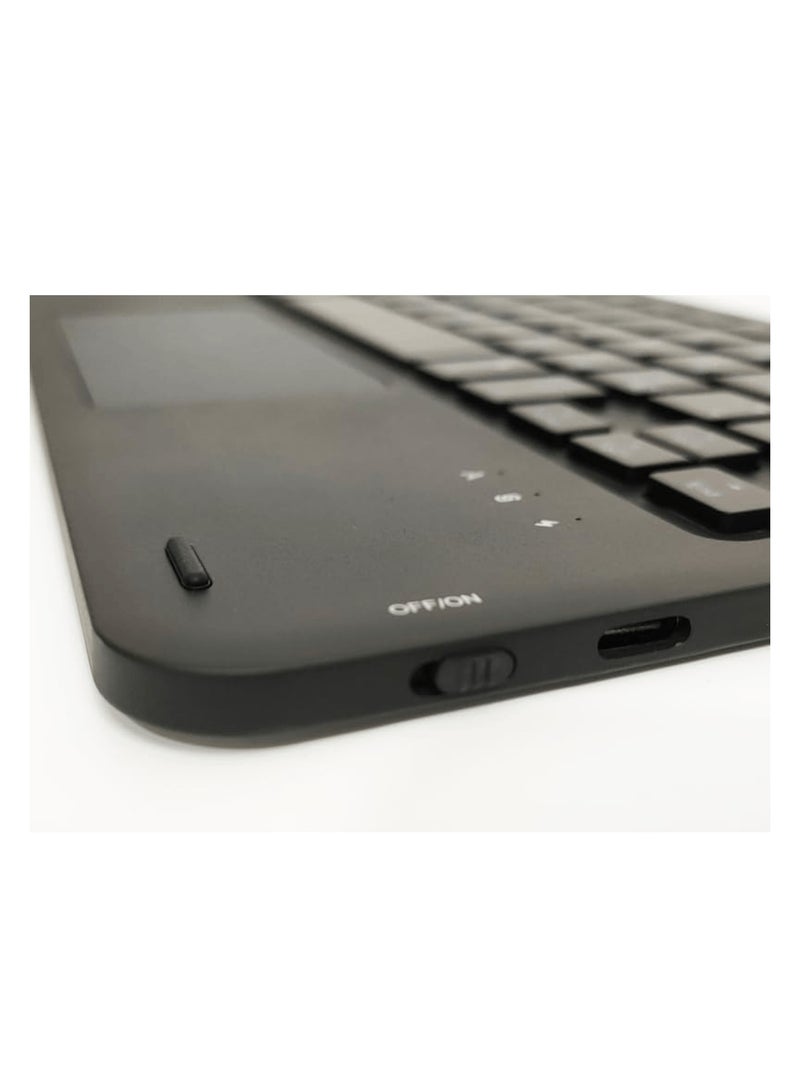 اووكاي حافظة لوحة مفاتيح لمس باللغتين العربية والإنجليزية، متوافقة مع جهاز لينوفو آيديا تاب برو 2025 مقاس 12.7 بوصة، مزودة بماوس بلوتوث، وغطاء مغناطيسي قابل للإزالة بلوحة مفاتيح لاسلكية ملونة بإضاءة خلفية (أسود). - Image 4