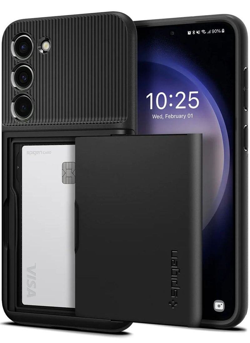 Spigen Slim Armor CS for Samsung Galaxy S23 PLUS Case Cover with Card Holder Compartment - Black  - Image 1