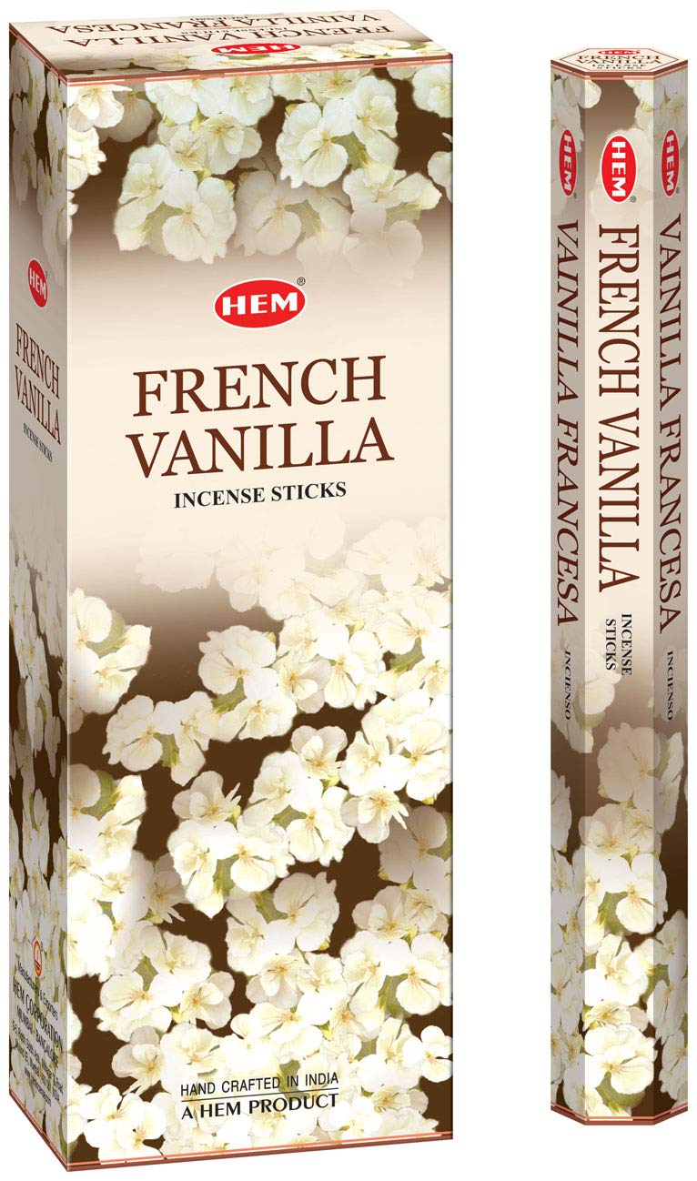 Hem French Vanilla Incense Sticks 120 Sticks 6 Boxes Inside 9 Inches Long 20g per Box Creates an Inviting Ambiance That Relaxes Both The Mind and Body