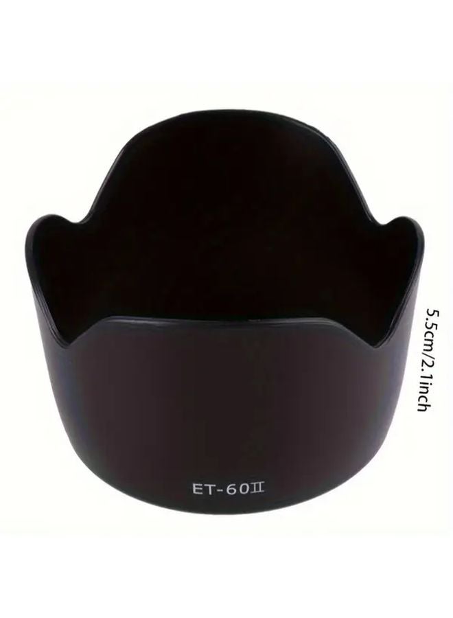 ET 60 Lens Hood Shade Black ABS Material For Canon EF 75 300mm EF S 55 250mm Lenses - Image 3