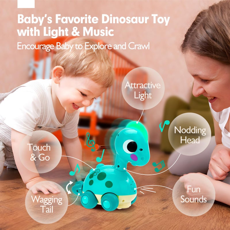 CubicFun Baby Toys 6-12 Months Touch & Go Musical Light Infant Toys Crawling Baby Toys 12-18 Months Tummy Time Toy for 1 Year Old Boy Gift Baby Girl Boy Shower Gift Easter Basket Stuffers - Image 2