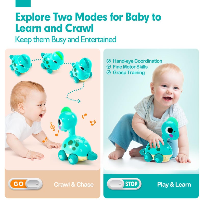 CubicFun Baby Toys 6-12 Months Touch & Go Musical Light Infant Toys Crawling Baby Toys 12-18 Months Tummy Time Toy for 1 Year Old Boy Gift Baby Girl Boy Shower Gift Easter Basket Stuffers - Image 3