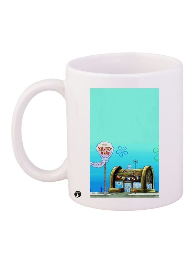 RYN SpongeBob SquarePants Printed Coffee Mug White/Blue/Brown 11ounce