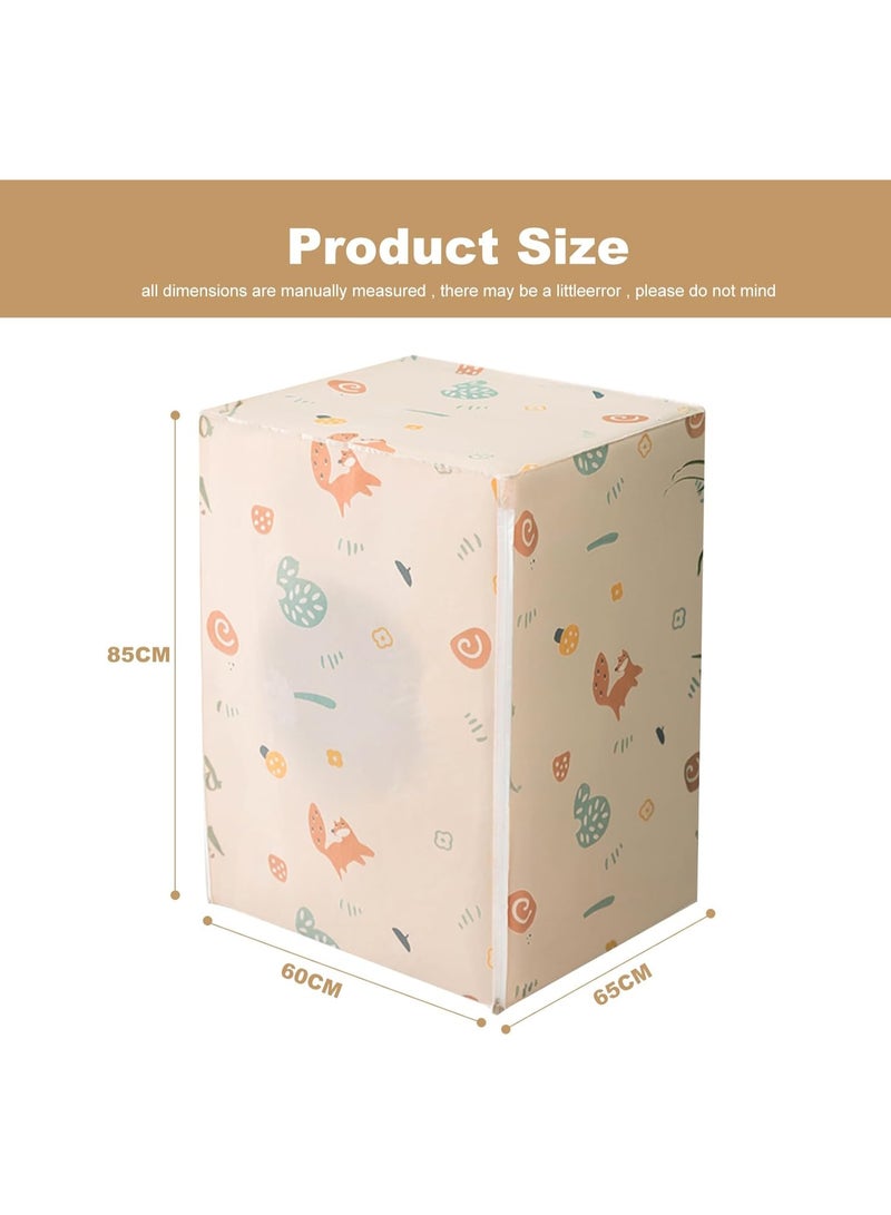 Thick Fabric Washing Machine Cover Waterproof Dustproof Sunscreen Durable Washer Cover with Smooth Zipper and Velcro for Laundry Kitchen Home - Image 3